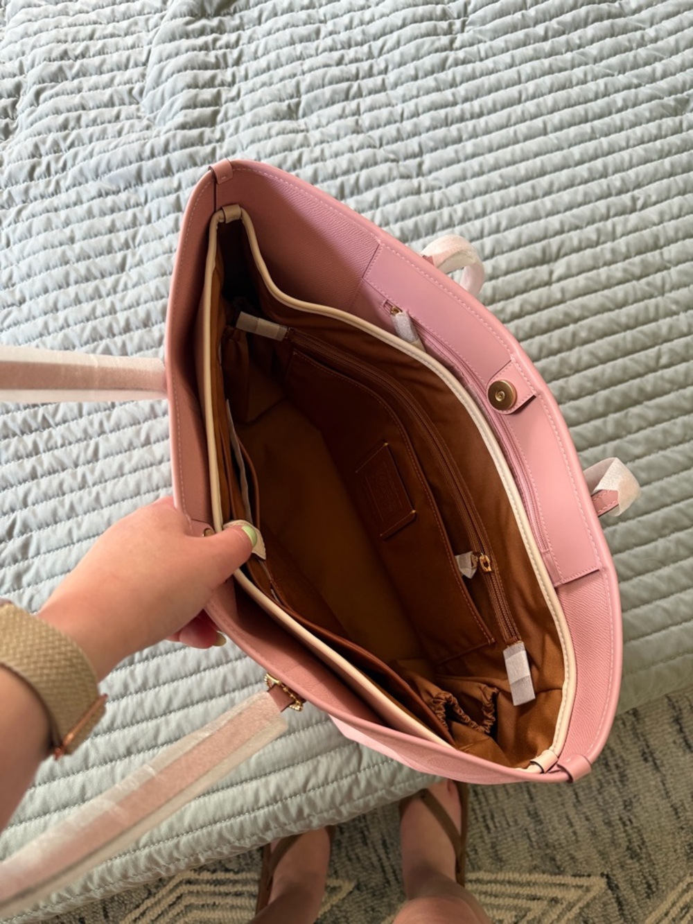 RESERVED - Coach Pink Signature Tote Bag with Coach Removable Insert - Picture 5 of 9